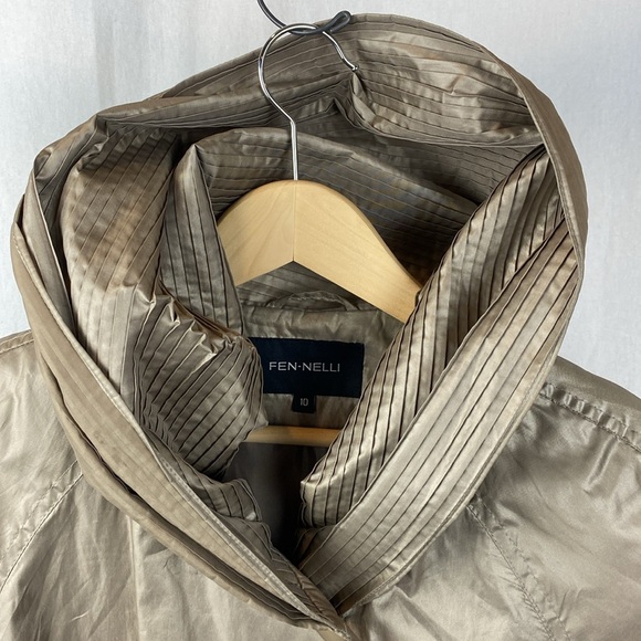 Fen Nelli Brown Tan Button Up Long Sleeve Trench Coat 10 - Picture 4 of 6